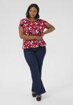 Блуза Kaffe Curve AMI STANLEY, True Red Pink Graphic Flower/Dark Red - фото 2