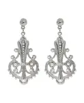 Крупные филигранные серьги-подвески 2028, gray - фото