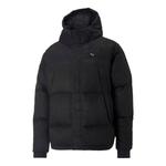 Куртка logo mmq faux leather down jacket 'black' Puma, черный - фото