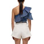 Self-portrait Рубашка с принтом Self portrait SS22 Women's Denim Blue - фото 5