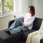 Диван 3-местный с шезлонгом IKEA LINANÄS, Vissle темно-серый - фото 4