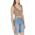 Коричневый вискозный топ Only - фото 3