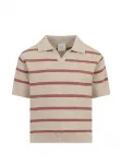 Поло в полоску Eleventy Kids, бежевый - фото