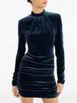 Бархатное платье мини Rotate Birger Christensen, синий - фото 4
