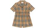 Комбинезон детский Burberry в винтажную клетку, хаки - фото