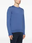 Меланжевый джемпер в рубчик Zegna, синий - фото 3