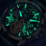 KANGOL Часы Automatic Mechanical Movement Genuine Leather Strap Watch Men's Watch Black Dial, Silver Blue Dial - фото 8