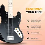 Электрогитара Glarry GJazz бас черная / усилитель 20 Вт - фото 2