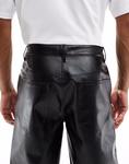 Мешковатые брюки из черной искусственной кожи Asos Design - фото 5