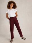 Брюки Rowena Tapered из чистого льна White Stuff, Dark Red - фото