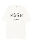 Футболка с логотипом MSGM Kids, нейтральный - фото