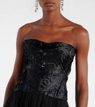 Платье-бюстье из тюля Costarellos, черный - фото 4