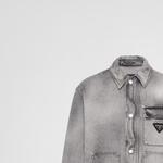 Мужская джинсовая куртка Prada, серый - фото 5