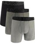 Боксеры Under Armour 3-Pack Performance Tech Solid 6" Boxer Briefs, цвет Steel - фото