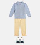 Брюки прямого кроя из смесового хлопка La Coqueta, бежевый - фото 2