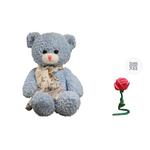 Плюшевая кукла мишка 36 см высота Doudou Beibei, розовый - фото