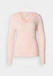 Джемпер GANT CABLE V NECK, Peony Pink/Pink - фото 7