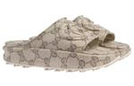 Сандалии gg slide sandal 'interlocking g - beige ebony' Gucci, бежевый - фото 2