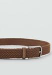 Ремень Mango Braided belt, Brown - фото 3