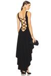 Длинное платье без рукавов с асимметричным подолом Norma Kamali, black - фото
