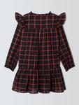 Детское платье с тартаном и рюшами John Lewis, Red, Black - фото 6