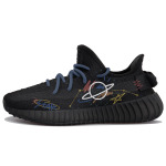 Кроссовки adidas originals Yeezy Boost 350 V2 Lifestyle Shoes Unisex Low-top Black/Blue, черный/синий - фото