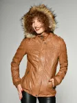 Кожаная куртка МУСТАНГ "Лелу" Mustang, цвет Camel - фото