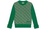Свитер детский Gucci с узором, зеленый - фото