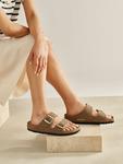Сандалии Аризона Биркибук Birkenstock, хаки - фото 3