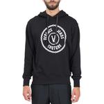 Худи с принтом Couture из хлопка VERSACE JEANS, черный - фото