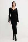 Шерстяное платье Twinset, черный - фото