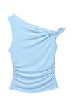 Топ PULL&BEAR ASYMMETRIC, Light Blue - фото 5