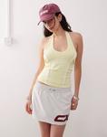COLLUSION стираный топ-халтер желтого цвета - фото