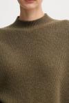 Свитер из смесовой шерсти Oui, зеленый - фото 5