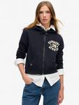 Расслабленная укороченная толстовка Athletic Essentials на молнии Superdry, Eclipse Navy - фото