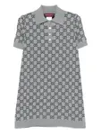 Платье мини с узором GG Gucci, серый - фото