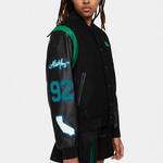 Куртка (WMNS) Air Jordan x Aleali May Stand-up Collar Baseball Jacket Black - фото 7