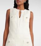 Мини-платье с бантом из букле Self-Portrait, кремовый - фото 6