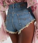 Украшенные джинсовые шорты Blumarine, Ice Blu - фото 5