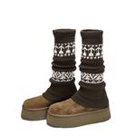 UGG 811 Manufacturing, Faded Base Pattern Ankle Boots Women's Chestnut Brown - фото 4