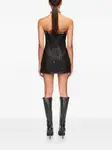 Кожаное платье мини с карманом David Koma, черный - фото 4