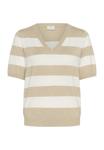 Футболка Kaffe LIZZA STRIPED V-NECK, Feather Gray Chalk Wide Stripe/Beige - фото 5