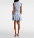 Мини-платье с цветочным кружевом Self-Portrait, синий - фото 3