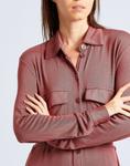 Рубашка Viscose Elastic Belted Shirt 8 By Yoox, темно-розовый - фото 3