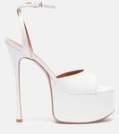 Ая 155 лаковые сандалии на платформе Amina Muaddi, White+Silver - фото 4