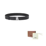 Ремень мужской Burberry с пряжкой, черный / серебряный - фото 4