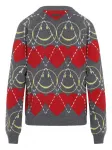 Кардиган с рисунком в виде смайлика Moschino, серый - фото 2