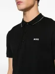 Рубашка поло с логотипом BOSS, черный - фото 5