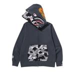 Худи BAPE 1st Camo Shark Full Zip Double Hoodie, Grey - фото