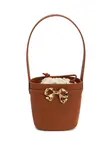 Сумка-ведро с бантом Self-Portrait, коричневый - фото